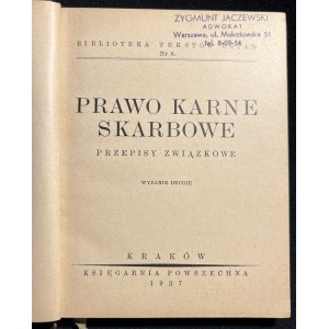 Trestní daňové právo [2. vydání, 1937].