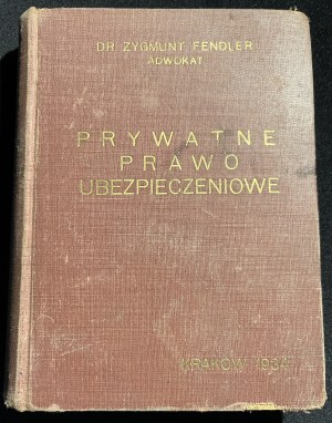 DR. Z. FENDLER - Private insurance law [1934].