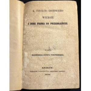 S. GROCHOWSKI - Wiersze i inne pisma co przebrańsze [1859]