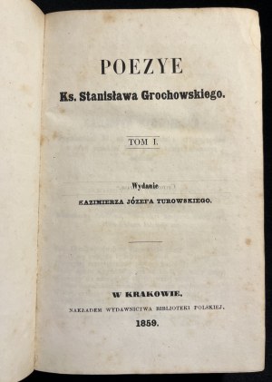 S. GROCHOWSKI - Wiersze i inne pisma co przebrańsze [1859].