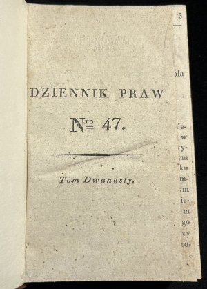 Journal of Laws, č. 47-50, svazek 12 [1827].