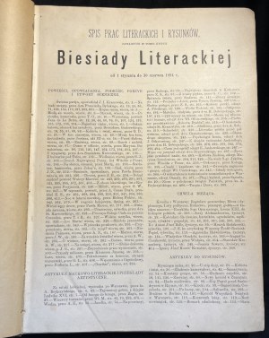 List of literary works and drawings included in volume XXXVII of the Literary Feast [1894].