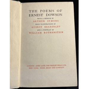 The poems of Ernest Dowson [jęz. angielski, 1917]