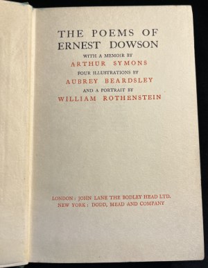 The poems of Ernest Dowson [English, 1917].