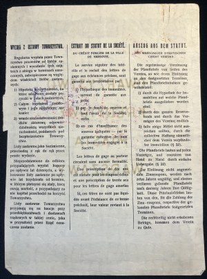 [1924] WARSAW. Credit Society. Pledge letter for 1,000 zlotys.