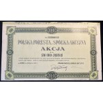 [LVIV] 1925. Polish Foresta, Joint Stock Company. Stock for 100 zlotys.