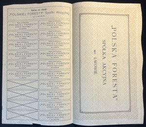 [LVIV] 1925. Polish Foresta, Joint Stock Company. Stock for 100 zlotys.