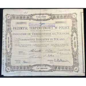 [1923] WARSZAWA. 1-sza emisja. Przemysł Terpentynowy w Polsce. 100.000 marek polskich.