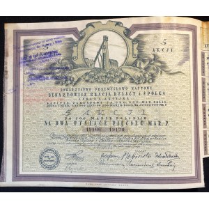 [1921] VARŠAVA. Společnost ropného průmyslu. Lenartowicz Rylski Brothers and Company. Za dva tisíce pět set polských marek