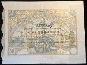 [1921] WARSZAWA. Warszawska Spółka Akcyjna Budowy Parowozów. II serja. II emisja. Na pięćset marek polskich.