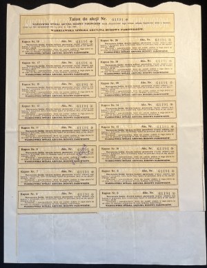 [1921] WARSZAWA. Warszawska Spółka Akcyjna Budowy Parowozów. II serja. II emisja. Na pięćset marek polskich.