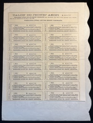 [1923] WARSZAWA. Warszawska Spółka Akcyjna Budowy Parowozów. V emisja. Na pięćset marek polskich