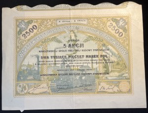 [1923] WARSZAWA. Warszawska Spółka Akcyjna Budowy Parowozów. V emisja. Na dwa tysiące pięćset marek polskich.