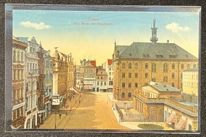 [Pohlednice] Poznaň. Tržní náměstí s neexistující novou radnicí [před rokem 1914].