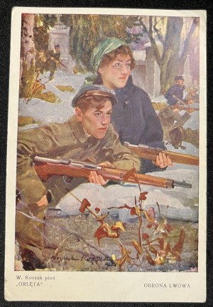 [Wojciech Kossak, Orlęta w obronie Lw [Lvov, 1925].