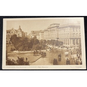 [Pohlednice] Varšava, dnes již neexistující budovy na Napoleonově náměstí. [20.-30. léta 20. století]