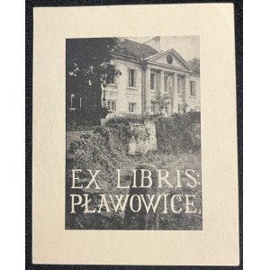 EX LIBRIS z fotografią pałacu w Pławowicach, należący do hr. Ludwika Hieronima Morstina [okres międzywojenny]