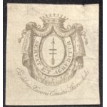 EX LIBRIS with the coat of arms of the Fox on an ermine mantle, by Ksawery Count Starzinski [copperplate].