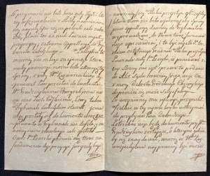 [Trial with the Jews in Koniecpol] Letter from lawyer Kosnicki to Alexander Count Potocki regarding a dispute over the debts of the local Jewish community [1797].