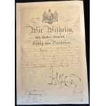 [Zabrze] Diploma issued by Wilhelm II [Berlin, 1898].