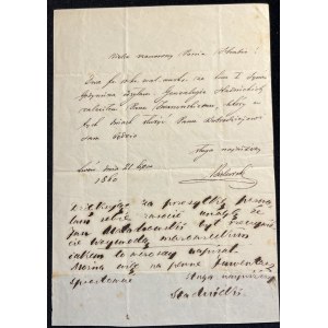 Dopis od B. Bielawského K. hr. Stadnickému ohledně jeho knihy o Gediminových synech [Lvov, 1860].