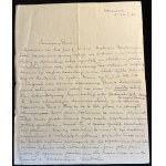 [Czartoryska Rev. Maria Ludwika, née hr. Krasińska] Letter to Wiktor de Junien-Sarnacki [Warsaw, 1936].