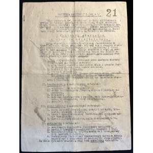 Instruction secrète de l'État clandestin polonais. Instruction organisationnelle /Adm-1/ - concernant la construction de structures de district subordonnées au starost [quartier général, 1942].