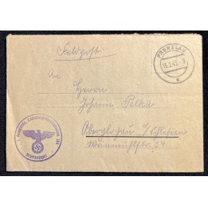 [Poste de campagne] Lettre du soldat Pełka à son père Jan Pełka de Glogówek [Prenzlau, 1943, allemand].