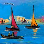 Antonio Bertè, Segelboote - Antonio Bertè (Neapel 1936 - 2009)