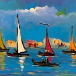 Antonio Bertè, Segelboote - Antonio Bertè (Neapel 1936 - 2009)