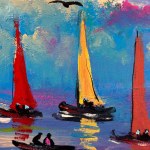 Antonio Bertè, Segelboote - Antonio Bertè (Neapel 1936 - 2009)