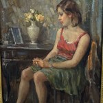 Attilio Toro, Portrait of a young seated woman - Attilio Toro (1892 - 1982)