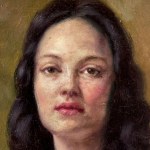 ANONIMO, Portrait of a woman in a red dress