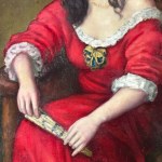 ANONIMO, Portrait of a woman in a red dress