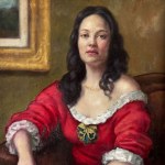 ANONIMO, Portrait of a woman in a red dress