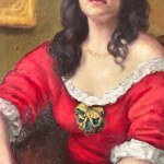 ANONIMO, Portrait of a woman in a red dress