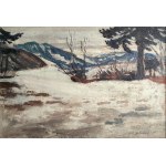 Alfred Swieykowski (1869-1953), Paesaggio invernale dall'Alta Savoia