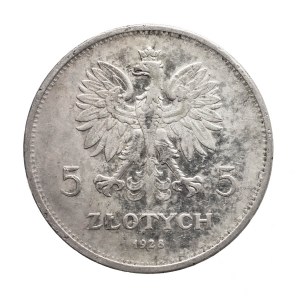 Poland, II Rzeczpospolita, 5 zloty 1928 zn. m., Nike, Warsaw