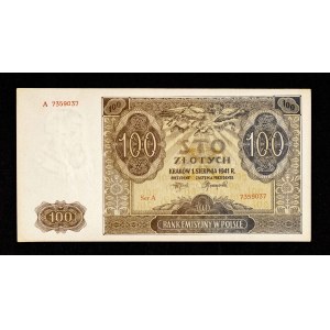 Poland, General Government, 100 zloty 1.08.1941, series A