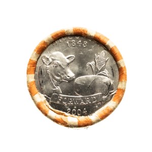 United States of America (USA), set (roll of 40) quarter dollars - Quarter Dollar - Wisconsin 2004 P, Philadelphia