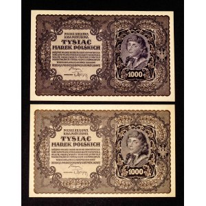 Poland, Second Republic, set: 1000 Polish marks 23.08.1919, series: 1st series DK and 3rd series F