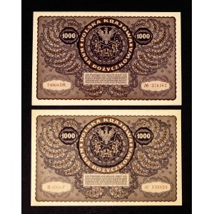 Poland, Second Republic, set: 1000 Polish marks 23.08.1919, series: 1st series DK and 3rd series F