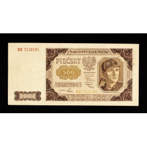 Pologne, PRL, 500 zloty 01.07.1948, série BH