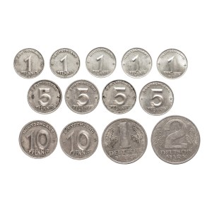 Germany, GDR, set of 13 circulation coins
