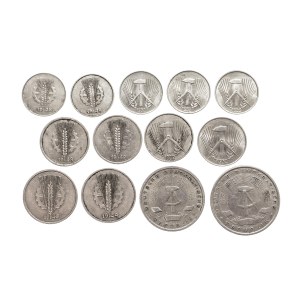 Germany, GDR, set of 13 circulation coins