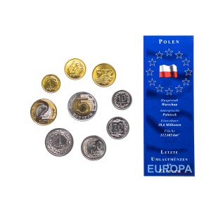 Poland, the Republic since 1989, denomination set of circulation coins 1994-2003 in blister pack