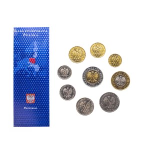 Poland, the Republic since 1989, denomination set of circulation coins 1994-2003 in blister pack