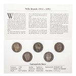 Germany, set of 5 coins 2 marks 1994, Willy Brandt (all mints)
