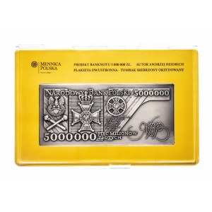 Poland, Jozef Pilsudski plaque - 5000000 zloty 2008, 90th Anniversary of Regaining Independence