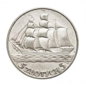 Polska, II RP, 5 złotych 1936, Żaglowiec, Warszawa
